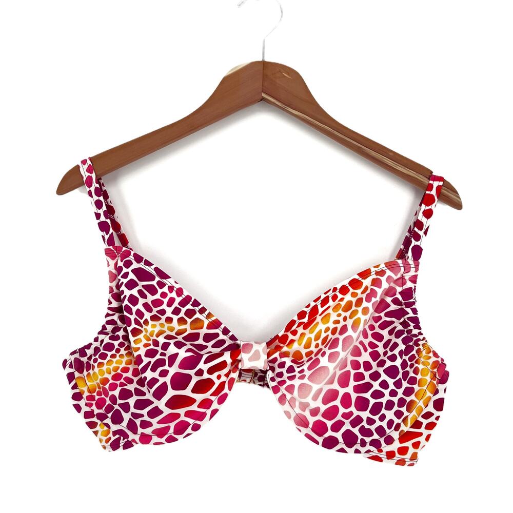 NEW Perry Ellis Animal Print Underwire Bikini Swimsuit Top size 36D